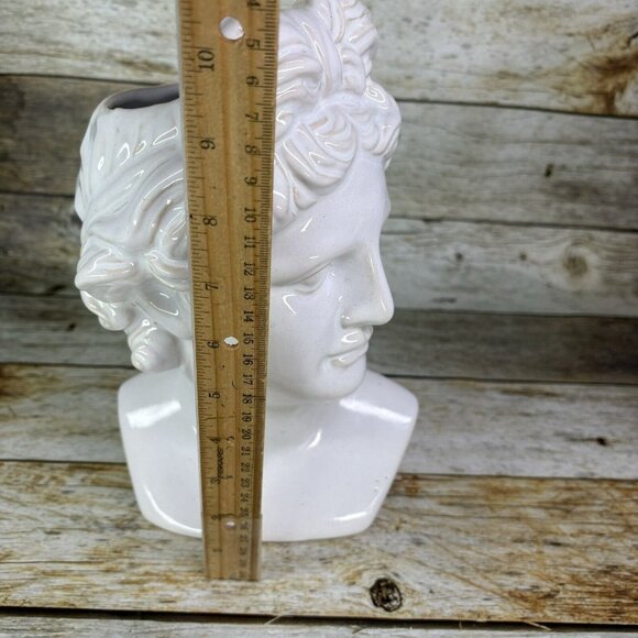 Hobby Lobby Facile Head Bust Glossy White Ceramic Open Top 10.5" T Table Decor - Picture 12 of 16